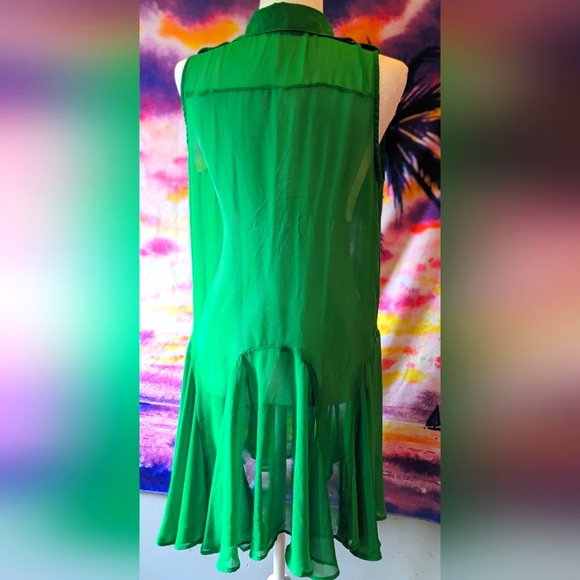 Beautiful green see through dress. No brand. Size M/L.  NWOT - Picture 3 of 4